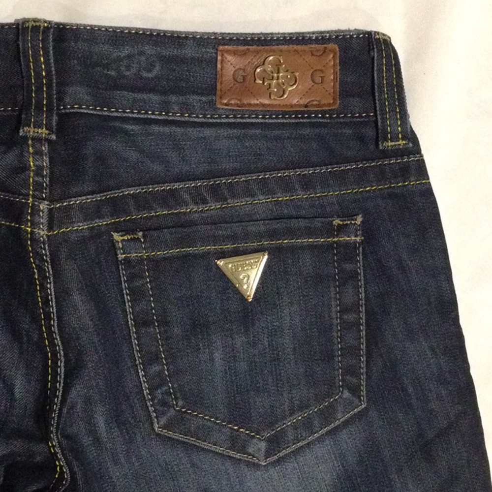 Pre-owned Guess Premium Daredevil Skinny Dark Denim Jeans 6 28